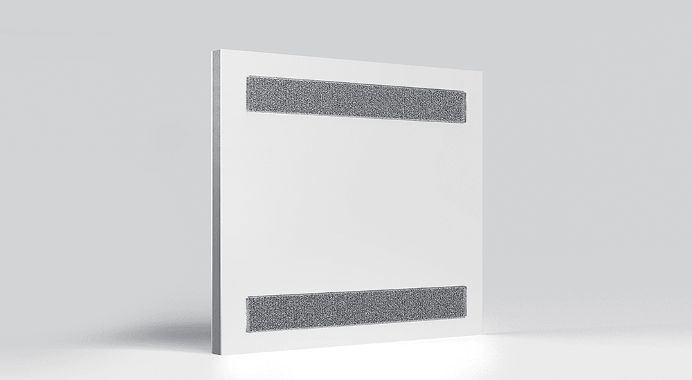 Lightweight panel with double-sided tape or Velcro strips for quick display mounting