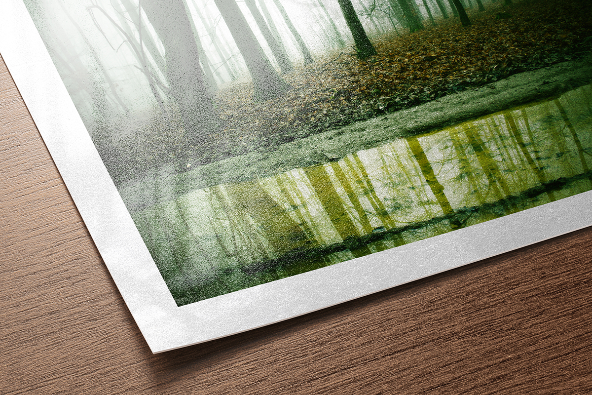 PhotoArt Museum Natural Silk fine art paper swatch with soft silky sheen and natural white tone