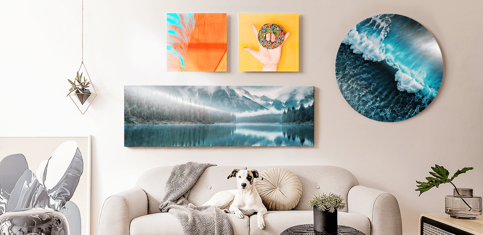 Chromaluxe aluminium print displayed in a contemporary interior